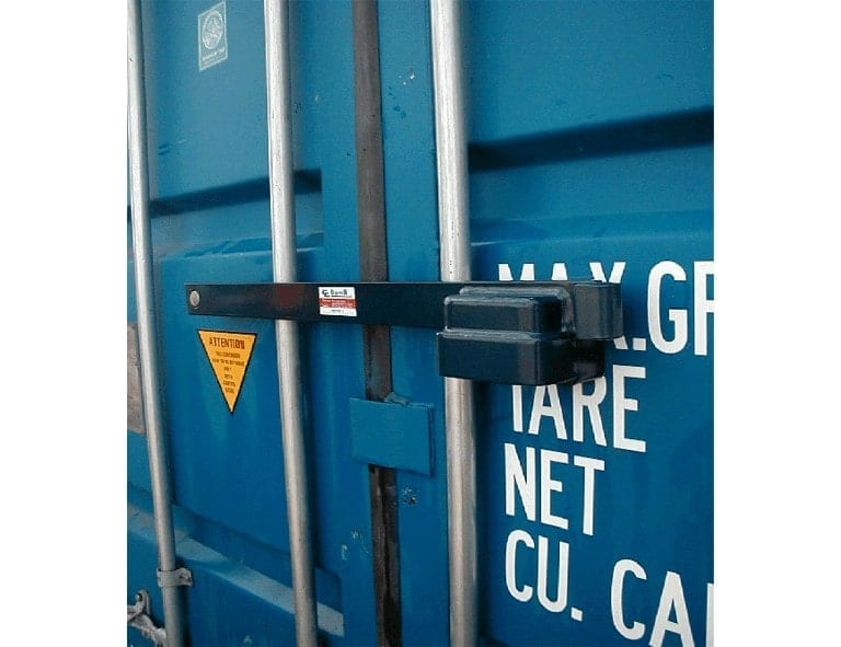 Låsebom til container