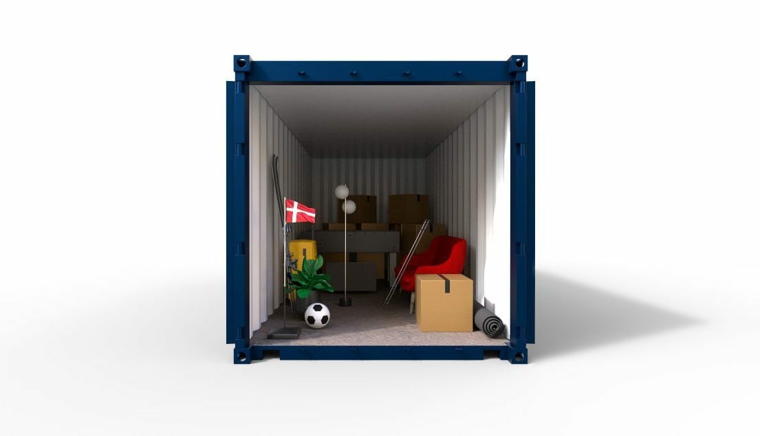 Lej en 20-fods flyttecontainer med forsikringsgodkendt containerlås