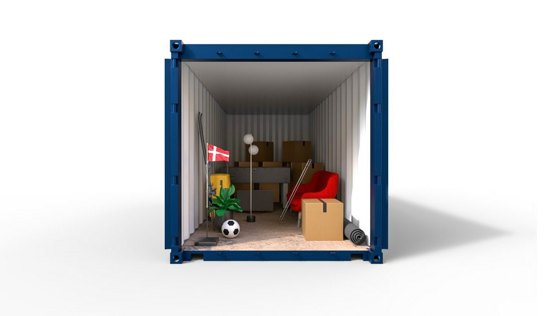 Self Storage container med indbo