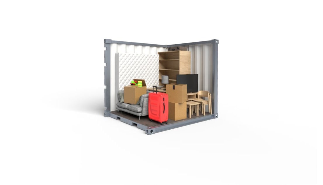 Self Storage - sikker opbevaring i 10-fods container i Solrød Strand